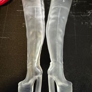 BARBIE boots - KIT 1 CREATE BASICS CURVY MTM CLEAR HIGH HEEL OVER KNEE BOOTS